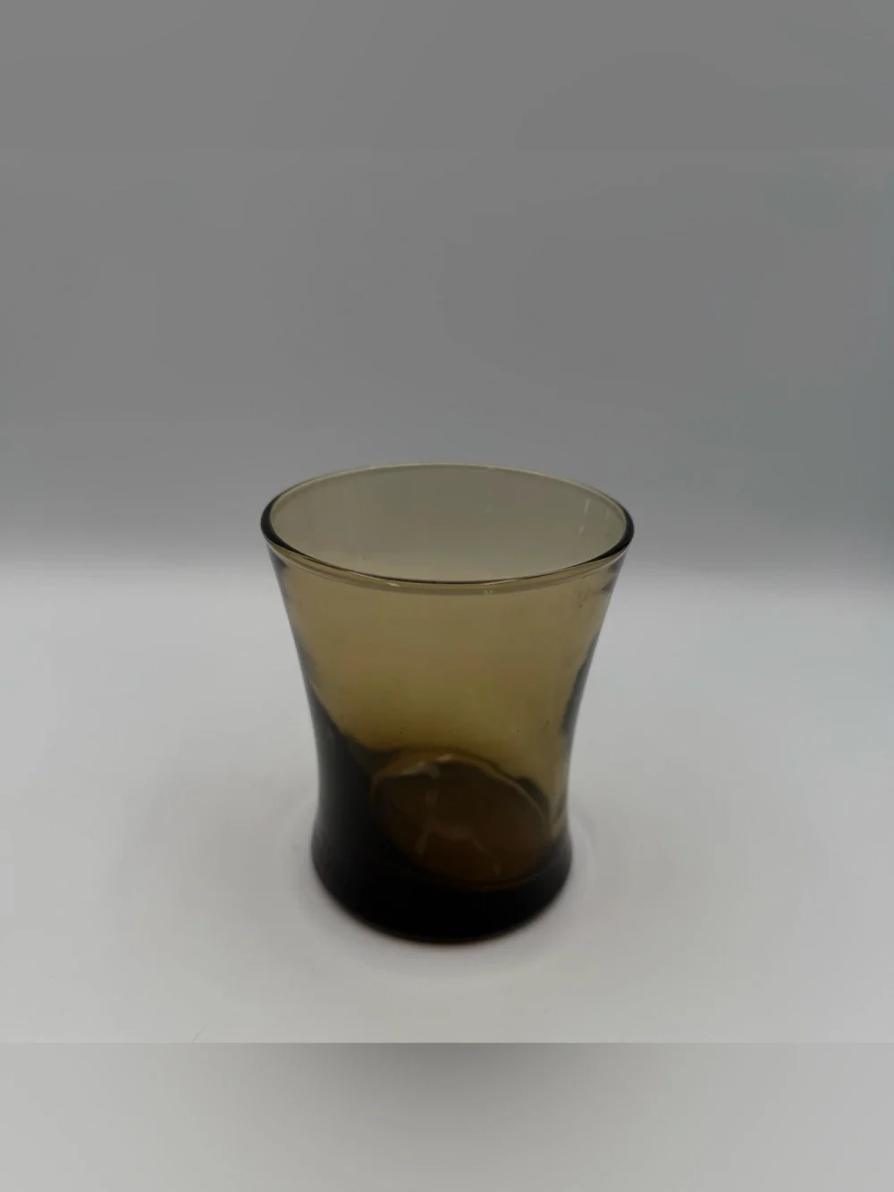 Vintage Smokey Amber Brown Glass Tumblers 10 oz Juice Rocks Glasses. Set of 4